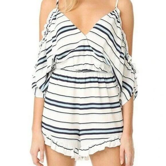 Lovers + Friends Pants - Lovers + Friends Malia Striped Romper in Nautical Stripe NWT Size Small